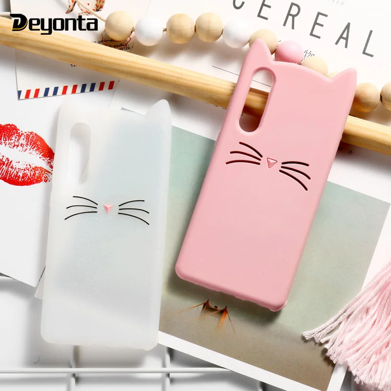 

Cute 3D Cartoon Silicon Case For Huawei P30 Pro Honor View 20 10 Lite Mate 20 X Cases For Huawei Y7 Pro Y9 2019 Beard Cat Cover