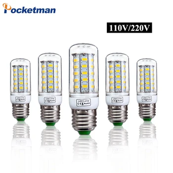 

E27 LED Lamp E14 LED Light 220V 110V LED Bulb 24LEDs 36LEDs 48LEDs 56LEDs 69LEDs Corn Light SMD 5730 No Flicker Lights