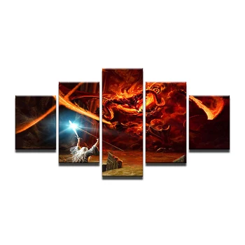 

Painting On The Wall Gandalf FightingThe Dragon The Lord of the Rings Balrog Movie Wall Pictures For Living Room Framed Art