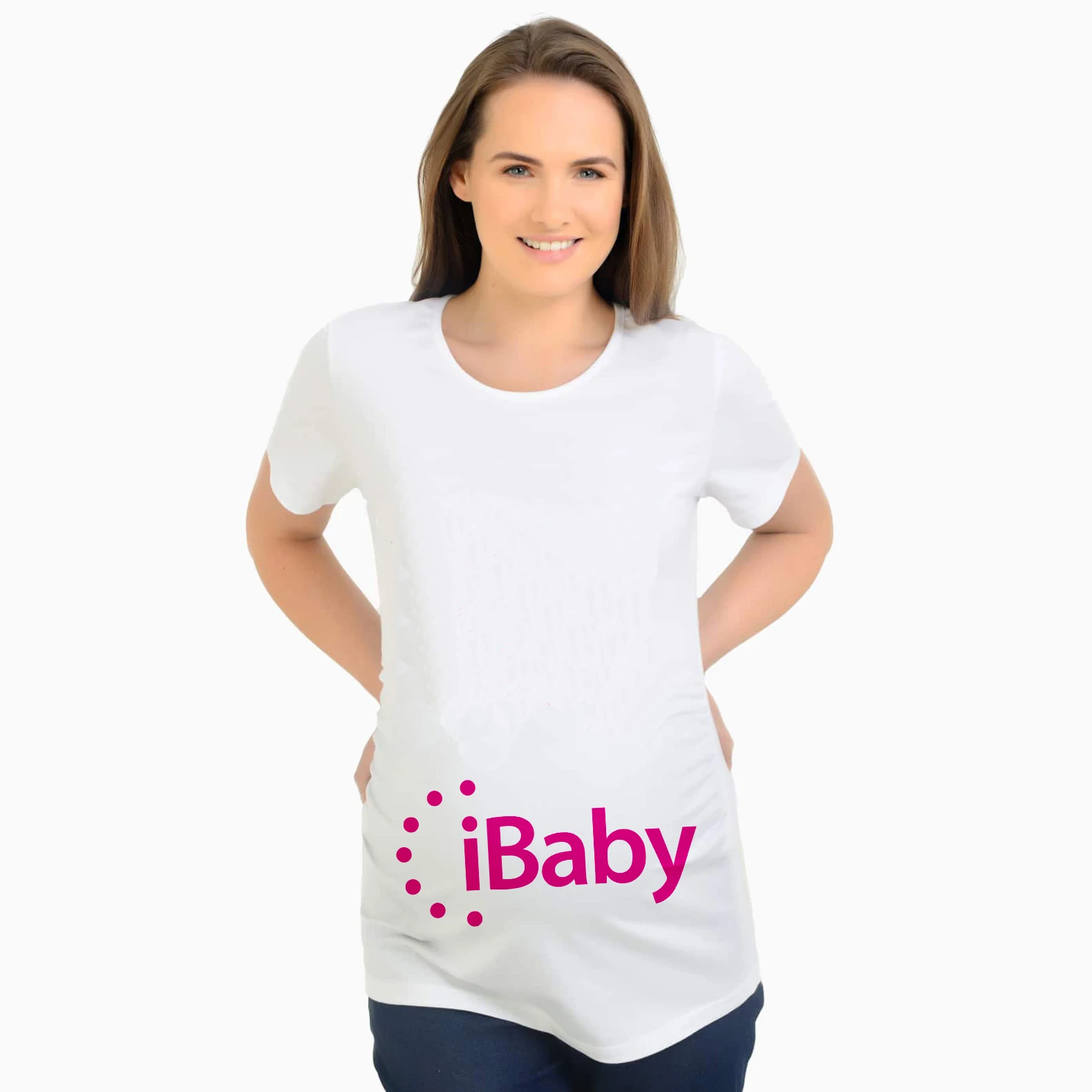 Новинка; Забавные футболки для беременных с надписью «I Love You Baby»; Футболка для беременных; Одежда для беременных; Camiseta Embarazada Vetement Allaitement - Цвет: P014-PSTWH-
