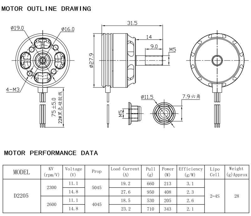 Racerstar Racing Edition 2205 BR2205 2300KV 2-4S бесщеточный двигатель CW CCW черный для QAV250 ZMR250 260 RC Drone Frame