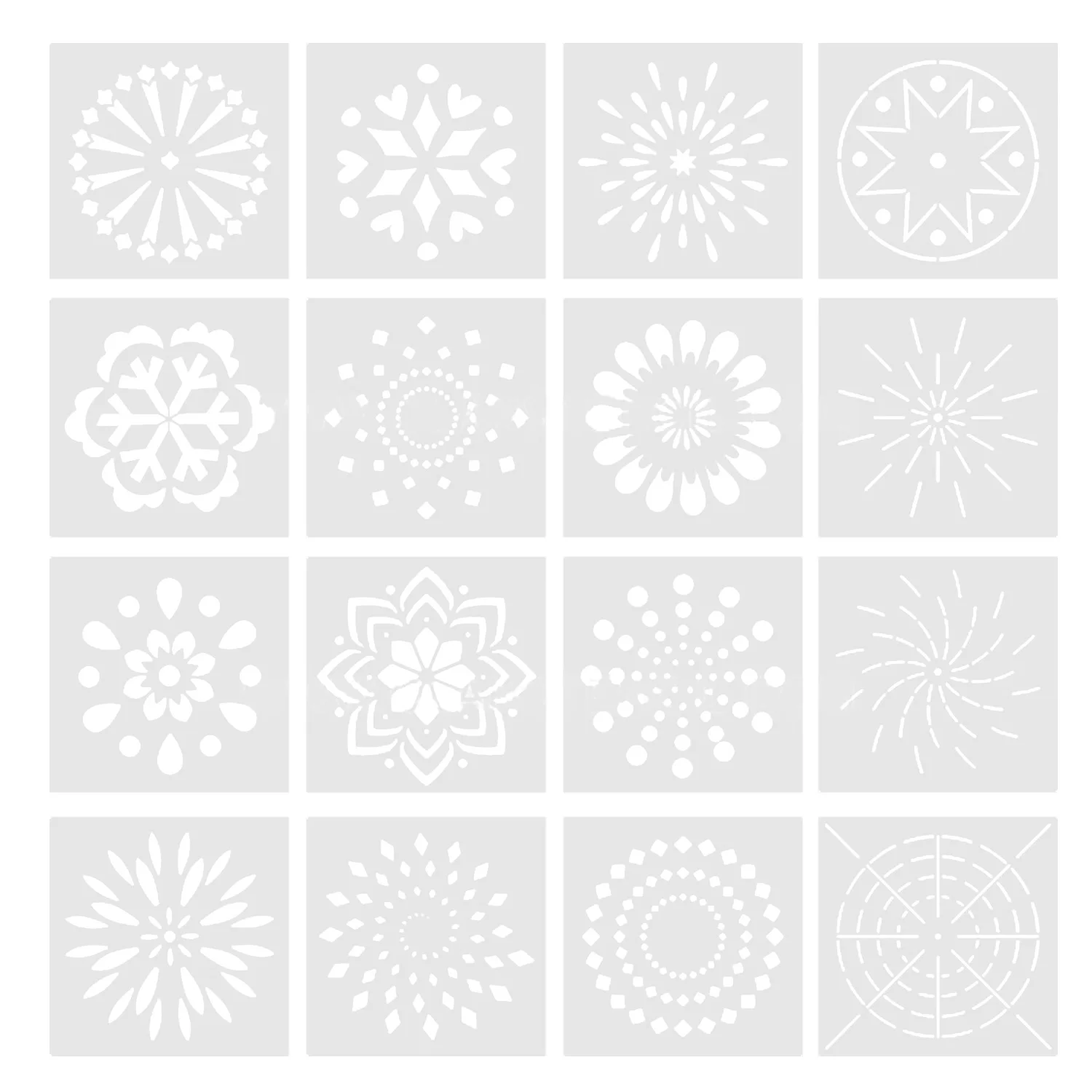 

16pcs Reusable Mandala Dotting Tools Tiles Templates Stencil Set for DIY Painting Drawing Drafting Art Craft Projects