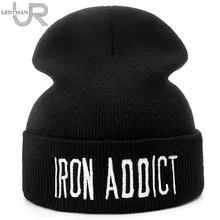New Brand Cotton Beanie Cap Letter IRON ADDICT Casual Beanies For Men Women Fashion Knitted Winter Hat Hip-hop Skullies Warm Hat New Brand Cotton Beanie Cap Letter IRON ADDICT Casual Beanies For Men Women Fashion Knitted Winter Hat Hip-hop Skullies Warm Hat