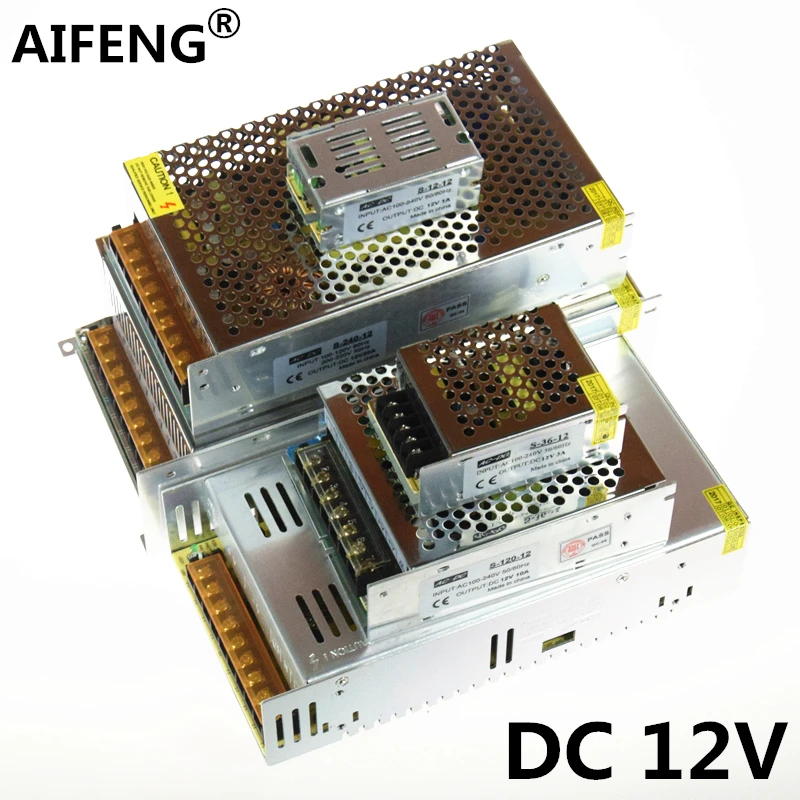 

AIFENG 110V / 220V to DC 12v power supply for led strip 12V 1A 2A 3A 5A 10A 20A 30A 50A 12v lighting transformers led driver