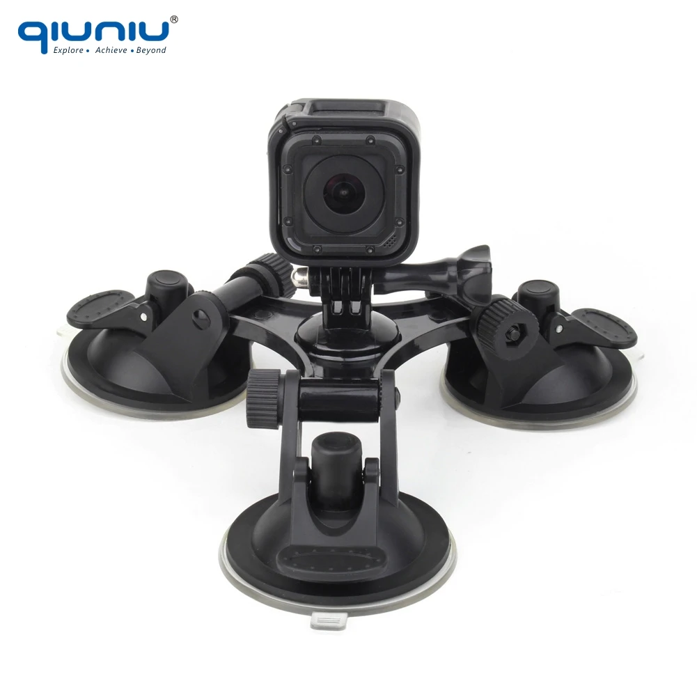 Держатель QINNIU на 3 присоске с тройным вакуумным креплением для GoPro Hero 7 6 5 4 2018 SJCAM