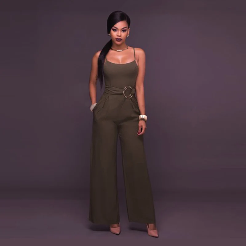 Sexy Women Bodycon Glitter Jumpsuit Zipper V Neck Long