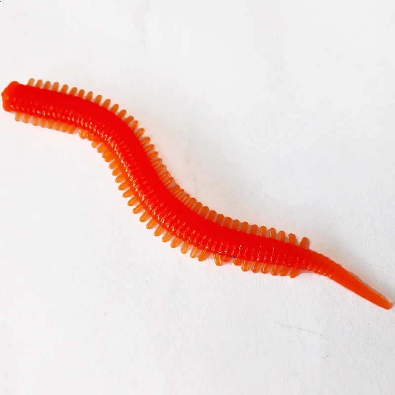 10 шт./лот TPR Супер приманка из мягкой рыбы мягкая имитация земляного червя красные черви искусственная рыболовная приманка - Цвет: orange