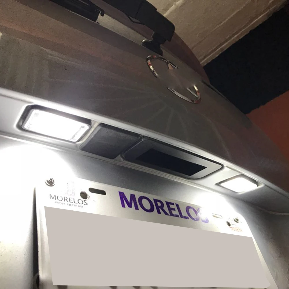 2 шт 12 V SMD3528 автомобиля светодиодный номер Подсветка регистрационного номера лампа комплект для Mercedes Benz GLK X204 GLK350 Авто источник света