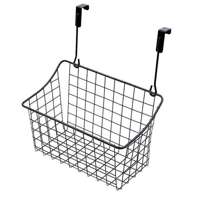 Best Price HIPSTEEN Multifunctional Iron Over Cabinet Door Holder Organizer Hanging Storage Basket Bathroom Kitchen Storage Holders Racks