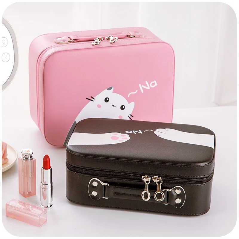 Multicolor PU Leather Cosmetic Bag Travel Organizer Cute Cosmetics