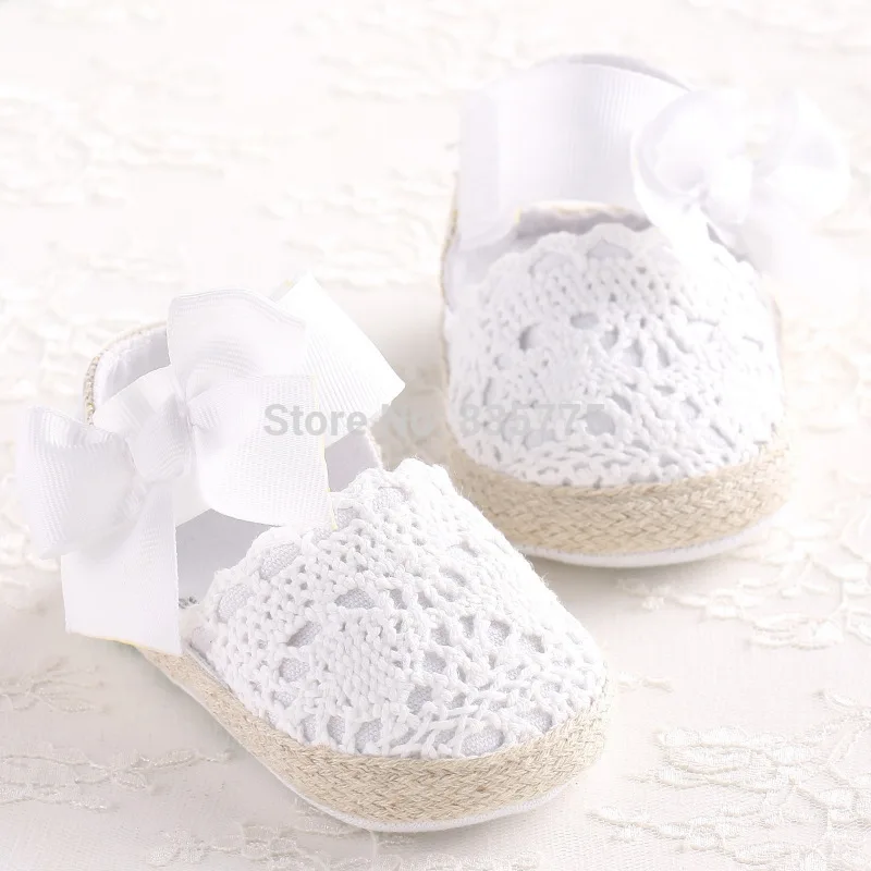 Infant Toddler Verano Zapatos Lindos Bebé Recién Nacido Niños Niñas Blancas Vestido Grande Princesa Del Arco