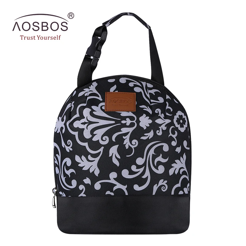 AOSBOS Portable Cooler Lunch Box Bag Tote Insulated Canvas lunch Bag Thermal Food Picnic Bento Lunch Bags for Women kids Men