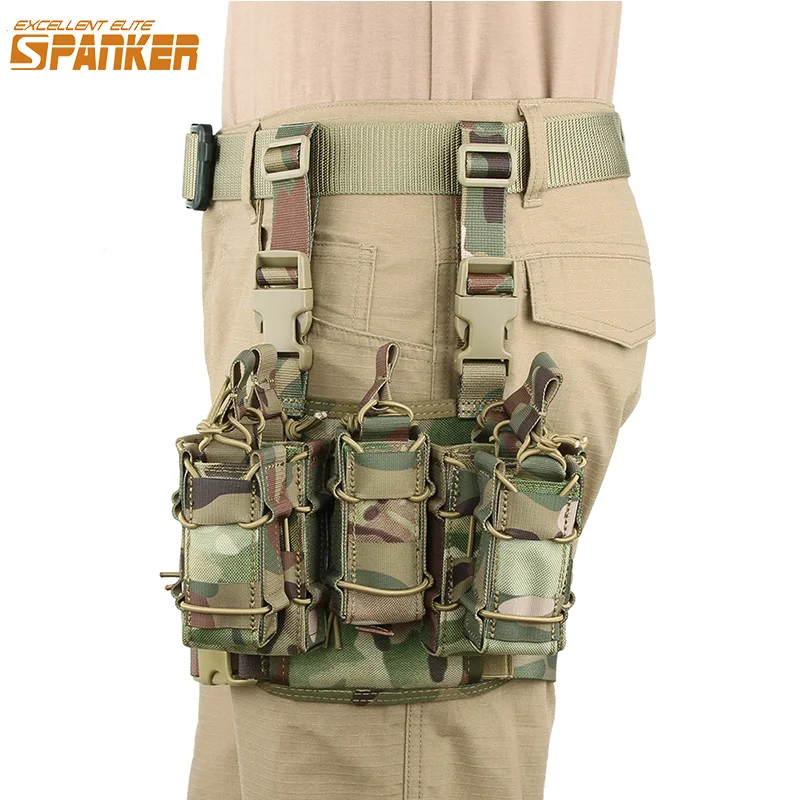 

EXCELLENT ELITE SPANKER Outdoor Military Nylon Magazine Legs Hanging Pouches Set Hunting Training Accessories Tactical Pouch Set