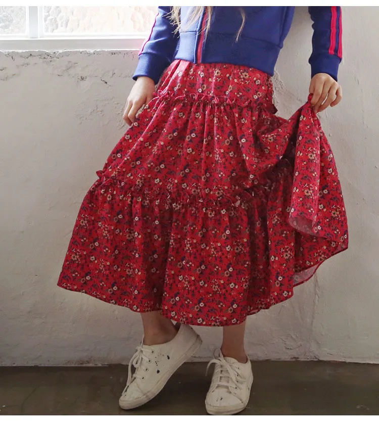 Ankle Length Floral Printed Skirts Children 2019 Summer Bottoms Girl's Cotton Mid Waist Kids Beach Skirt Clothing 8 10 12 Years (9).jpg