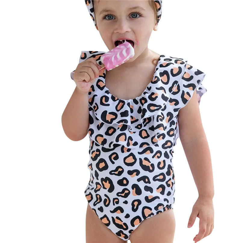 Mommy Me Women Bathing Suit Bikini Leopard Print One-Piece Swimwear Swimsuit women's swimming suit #2P29 (3)