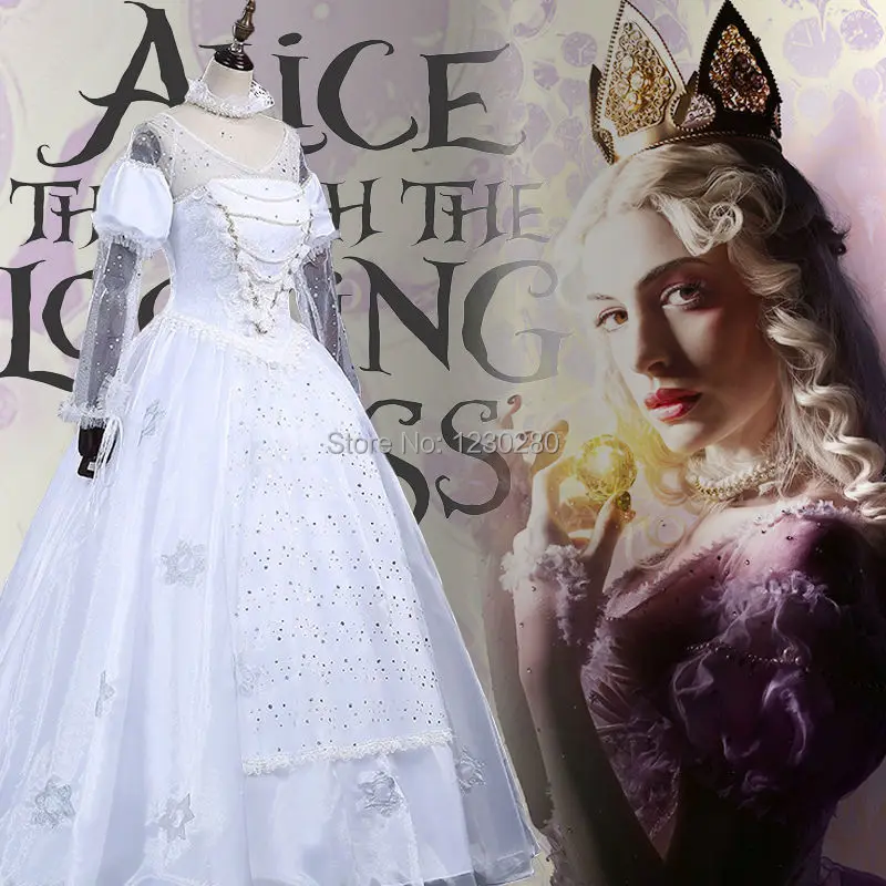 2016 Alice In Wonderland The White Queen Cosplay Costume Halloween