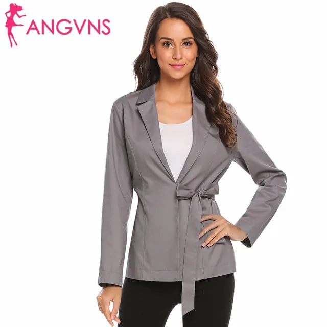 ANGVNS Elegant Women Blazer Jacket Long Sleeve Slim Fit OL Business