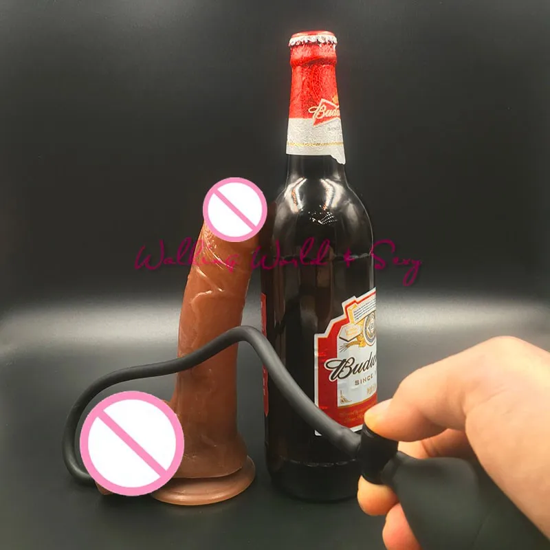Brown Inflatable Huge Dildo Realistic Big Penis With Suction Cup Female Masturbation Massager Expandable Dick Sex Toys For Women 1