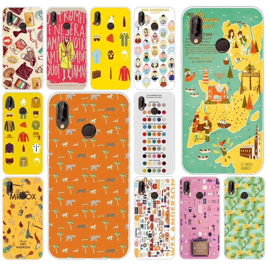 

206AQ Wes Andersons Luggage Soft Silicone Tpu Cover Case for huawei p 20 lite pro y6 2017 mate 10 lite