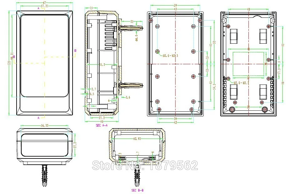 125*67*40 мм проект коробка для корпус для электрооборудования DIY настенный распределительный ящик abs пластиковая коробка небольшой пластиковый корпус управления