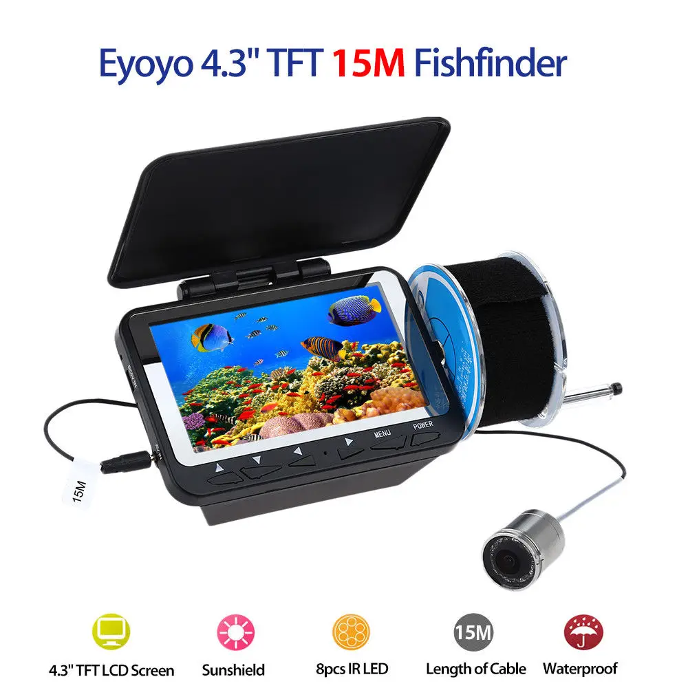 

Eyoyo F06 4.3inch LCD TFT Monitor 15M IR Fish Finder Detector Underwater Fishing Camera Night Vision Waterproof Cam