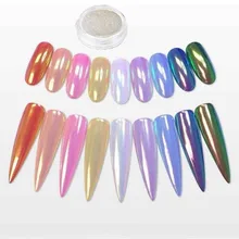 

1 Box Hot Sale ! Aurora Neon Pigment Mermaid Chameleon Powder Pearl Clear Effect Unicorn Chrome Nail Rainbow Nail Art Manicure