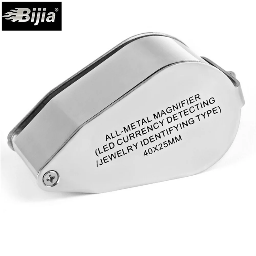BIJIA полностью металлический светодиодный источник света ювелирные изделия идентификации Сверхлегкий, портативный увеличительное стекло