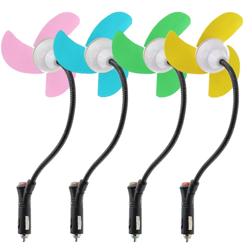 12V Rotating Car Fans Strong Wind Low Noise Car Air Conditioner Auto