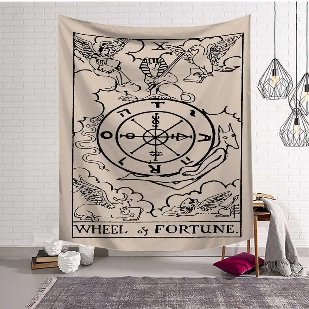 GT8053-7 Mandala Tapestry Wall Hanging Witchcraft Hippie Beach Throw Rug Carpet Sun Moon Tapestries Bohemian Home Art Psychedelic Decor