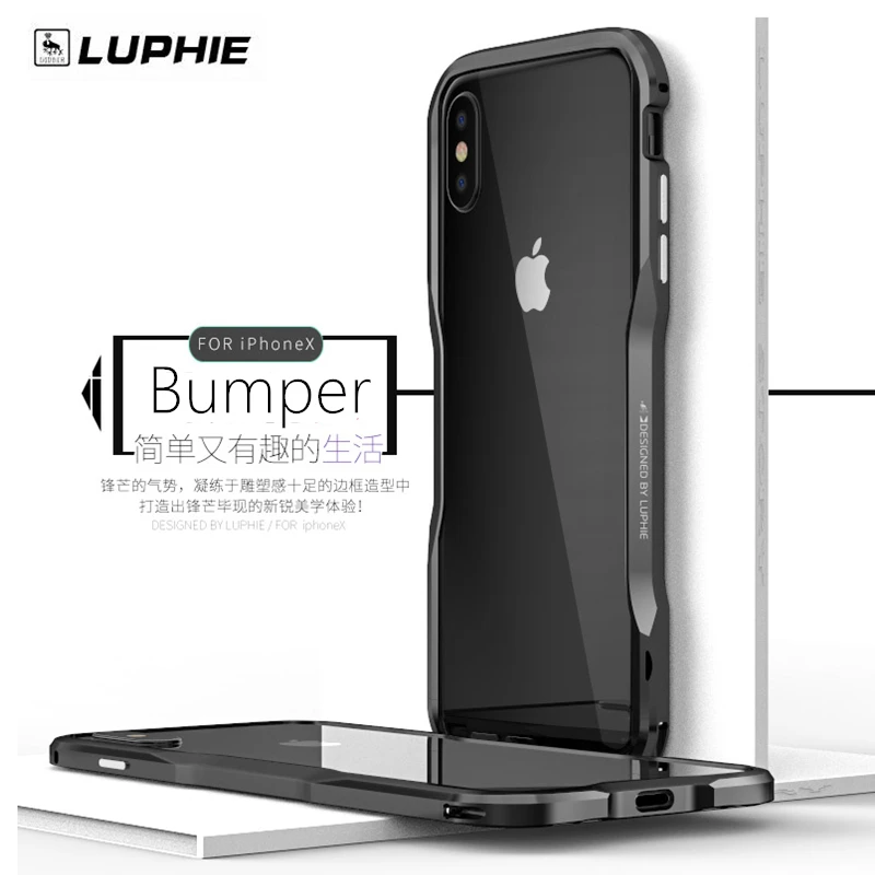

Luphie Bumper For iPhone X Case Cover Luxury Aluminum Metal Frame Case For iPhoneX Cover Protective Shield For iPhone 10 Thin