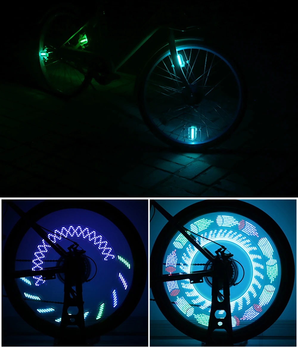 30 pattern Bike lights LED Bicycle decorative lights Riding cool Hot wheels warning light spoke lights Mountain Bike accessories