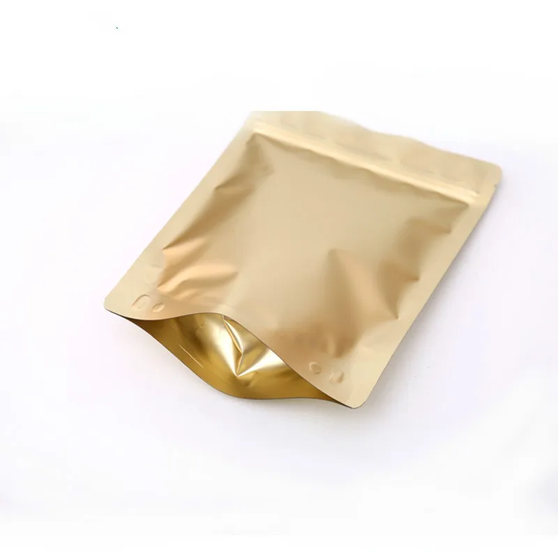 100 шт. высокий класс матовый пища мешок Ziplock утолщенной самонесущей молнию сумки Чай закуски запечатаны алюминиевой фольги baggies