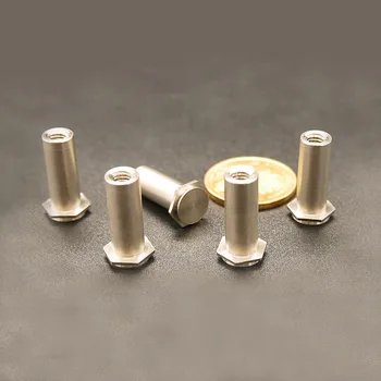 

20pcs M3 stainless steel blind hole hexagon countersunk nut 10~17mm length bottom hole 5.41mm plate thickness 1.6mm