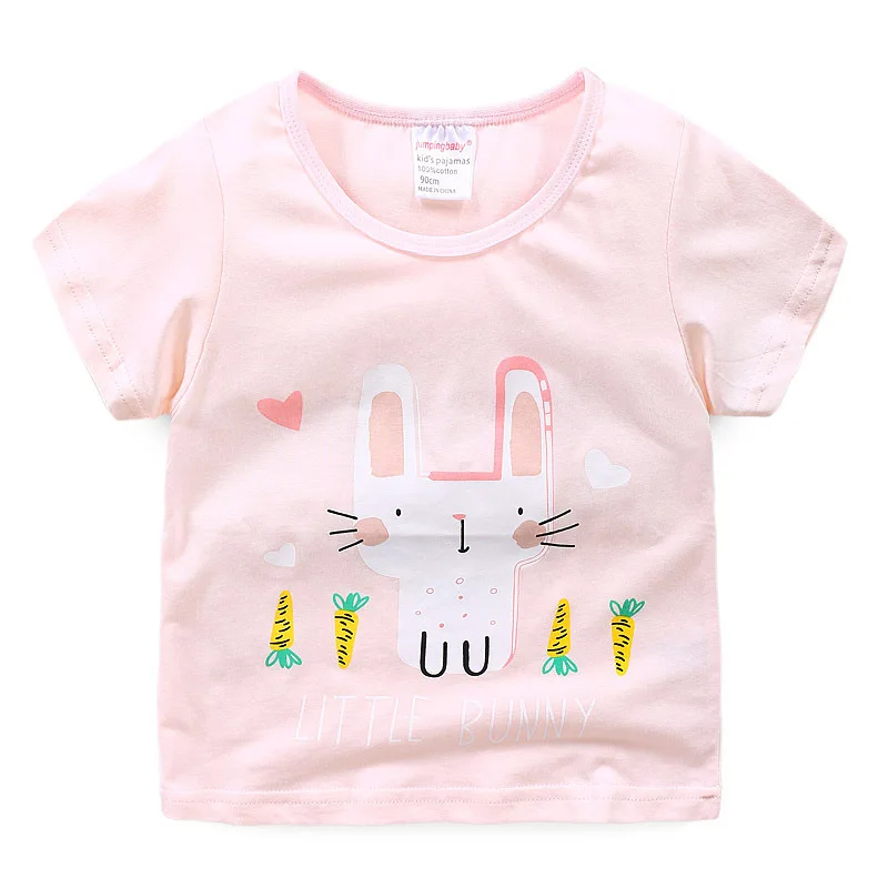 Г. Футболка для девочек детская футболка, одежда летний топ, футболка топы для девочек с принтом кролика Koszulki Roupa Menina, футболка Fille