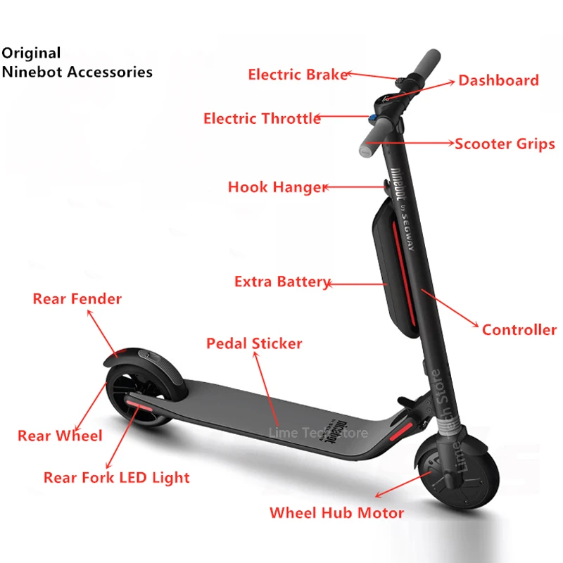 

Original Ninebot ES1 ES2 ES4 Kickscooter Dashboard Charger Controller Rear Wheel Fork Electric Brake Throttle Seat Accessories