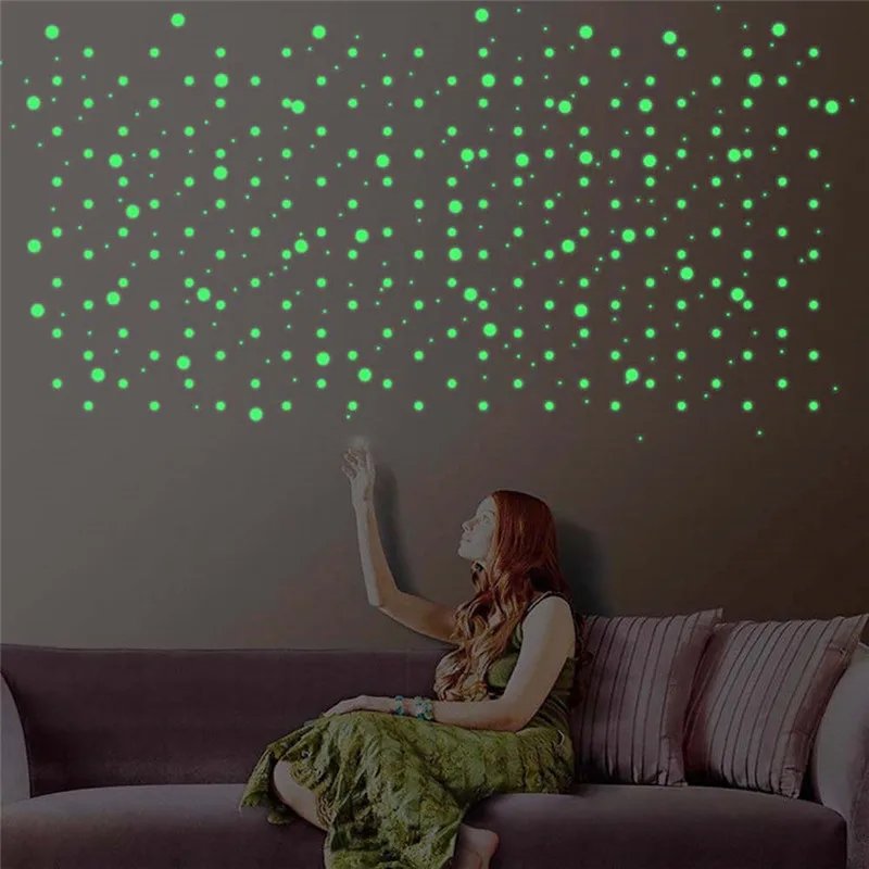 

407 pcs Dot Luminous Star Wall Stickers Home Decor Living Room Decor Glow In The Dark Decal Drop Shipping