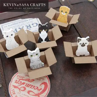 Милая коробка кошки блокнот 30 страниц Kawaii офисные принадлежности DIY Дневник наклейки стационарный набор бумажные поделки отличный подарок высокое качество