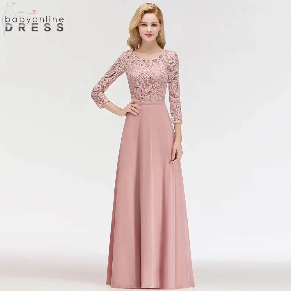 vestido de madrinha de casamento rosa com manga