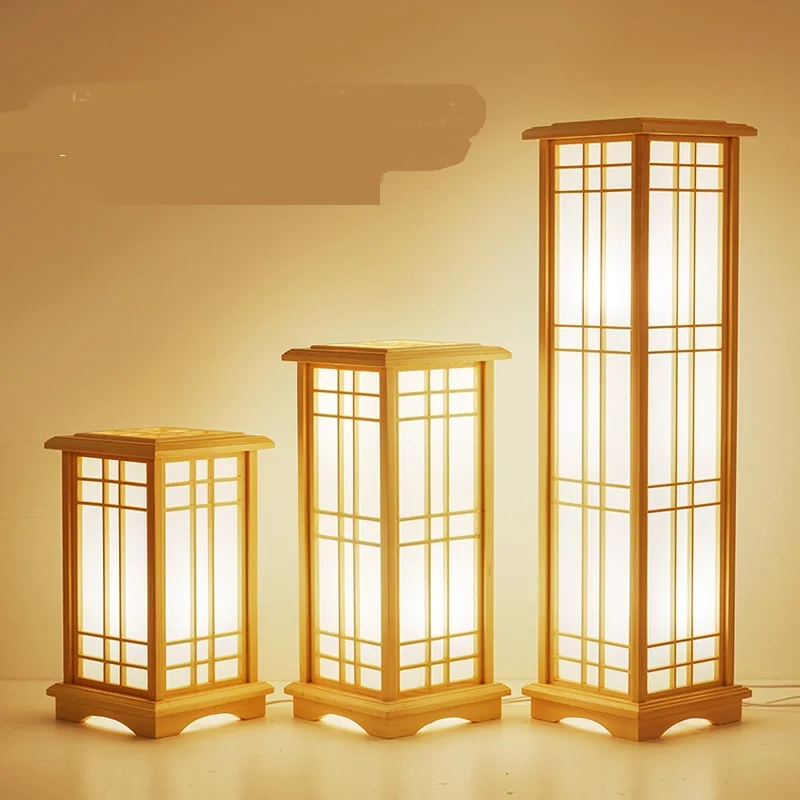 Японская Напольная Лампа массивная деревянная лампа татами настольная стандартная лампа скандинавский и домашний деревянный гостиной