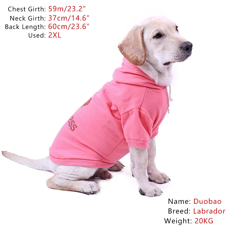 488 21 De Réductionsport Style Hiver Chaud Pet Chien Vêtements Manteau Rose Coton Mélange Pet Grands Chiens Chat Hoodies Petit Chiot Vêtements