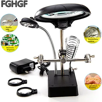 

MG16129-C 10x magnifier auxiliary lens 7.5X Electronic welding diagnosis soldering repair With LED light Portable Outdoor tool