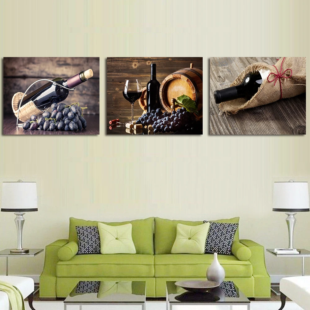 

3 Panel Abstract Kitchen Wall Art Decor Posters Prints Vintage Canvas Painting For Living Room Home Wedding Decoration No Frame