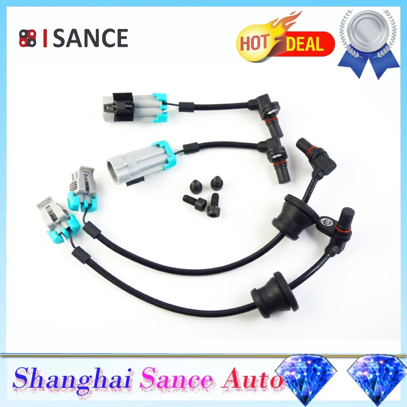 ISANCE Front & Rear 4pcs ABS Wheel Speed Sensor 96626078 96626080 For