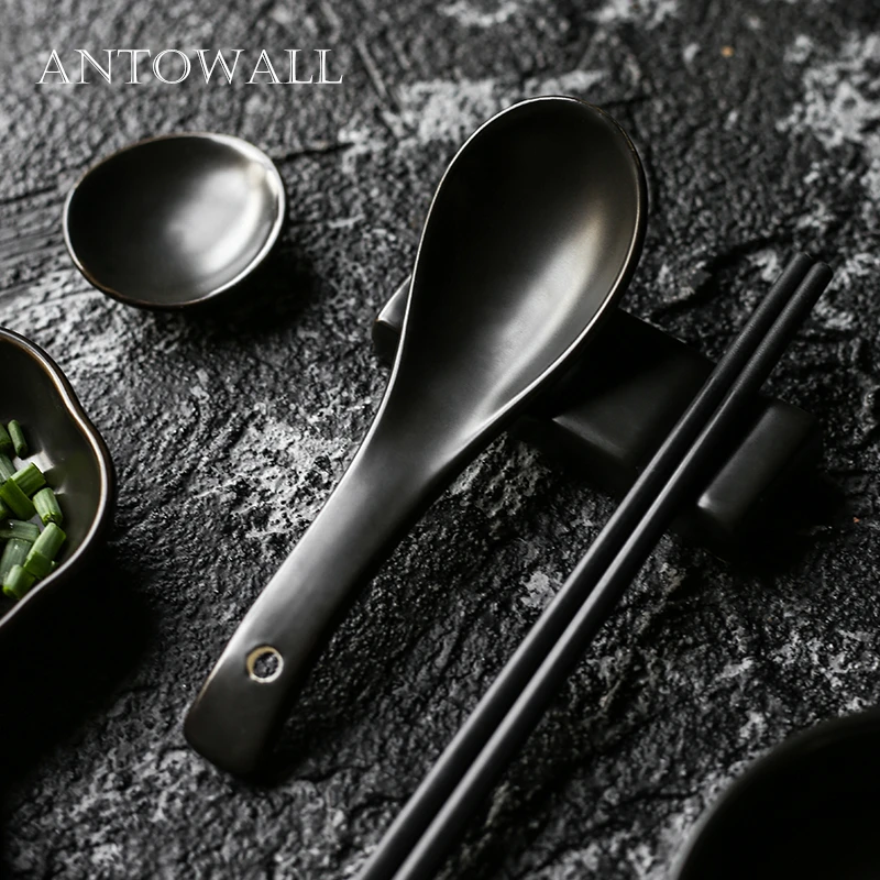 ANTOWALL японский креативный черный цвет соус блюдо керамическое блюдо для закусок палочки для еды отдых соевый соус уксус блюдо держатели палочек для еды