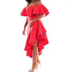 Весеннее женское сексуальное винтажное платье с вырезом лодочкой модное гофрированное платье с открытыми плечами чистое платье