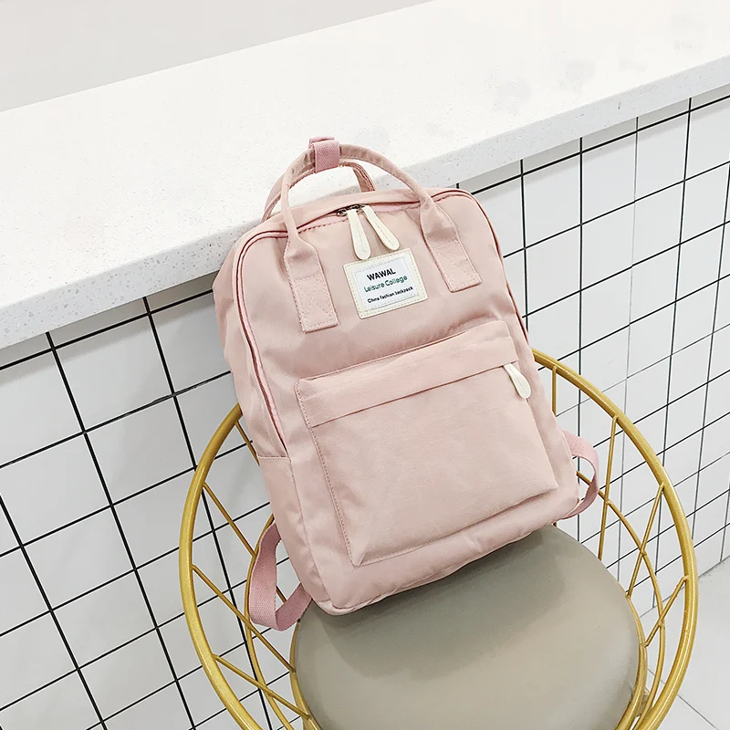 Женские популярные холщовые рюкзаки ярких цветов водонепроницаемые школьные сумки для подростков девочек рюкзаки для ноутбука рюкзак в стиле пэчворк Новинка - Цвет: pink