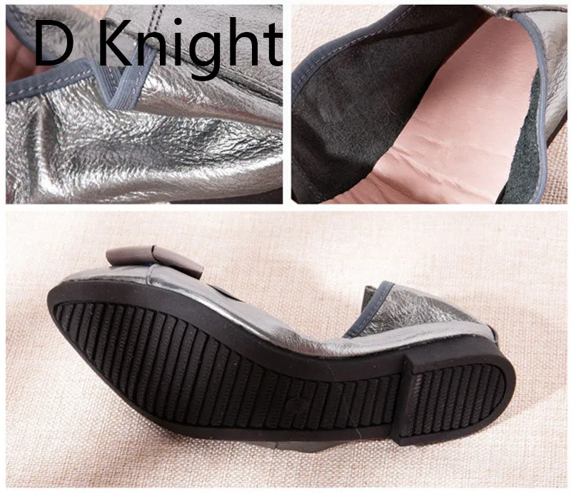 Genuine Leather Slip On Ballet Flats Shoes For Women Metal Decoration Flat Shoes Women Fashion Pointed Toe Ballerina Big Size 41 (2)