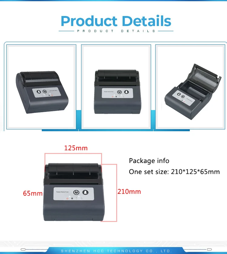3-дюймовый Портативный Беспроводной WI-FI принтер/Bluetooth нормальный Термальность принтер HCC-T3P