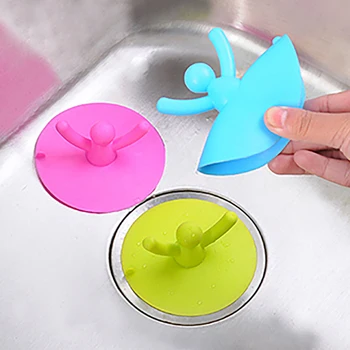 

Villain Water Pool Plug Leaking Sewer Outfall Silicone Cover Bathroom Kitchen Sink Plug Anti-blocking Drain Catches Cover Floor