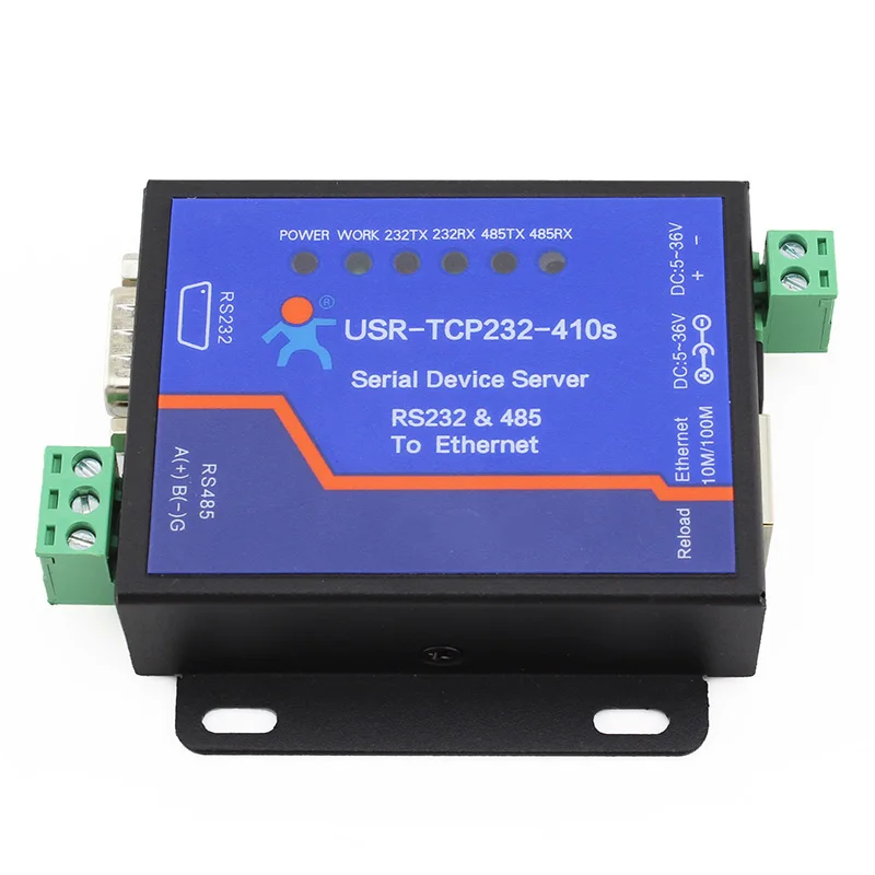 

USR-TCP232-410S Free Shipping Ethernet Converter Serial RS232 RS485 2 Ports Ethernet Converter Support Modbus Gateway